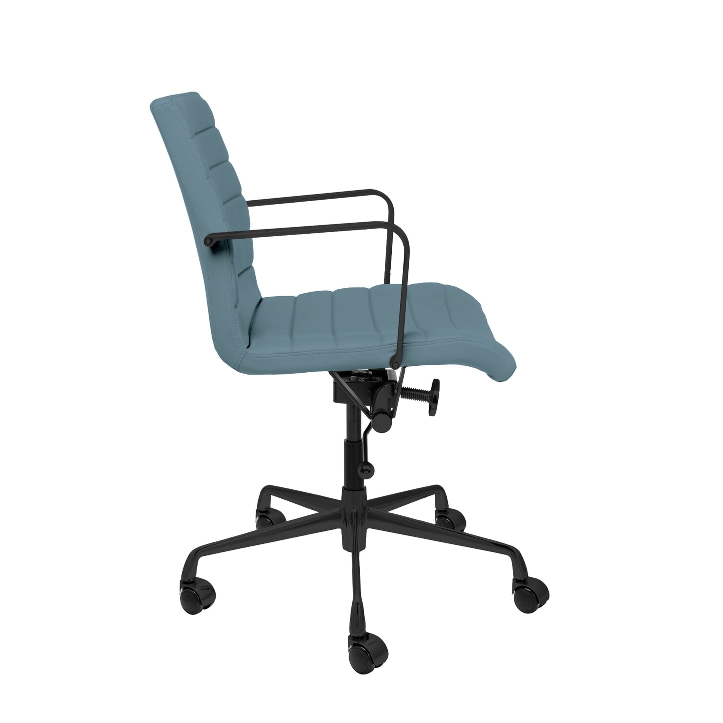 SOHO II Ribbed Management Chair (Black Frame/Coastal Blue)