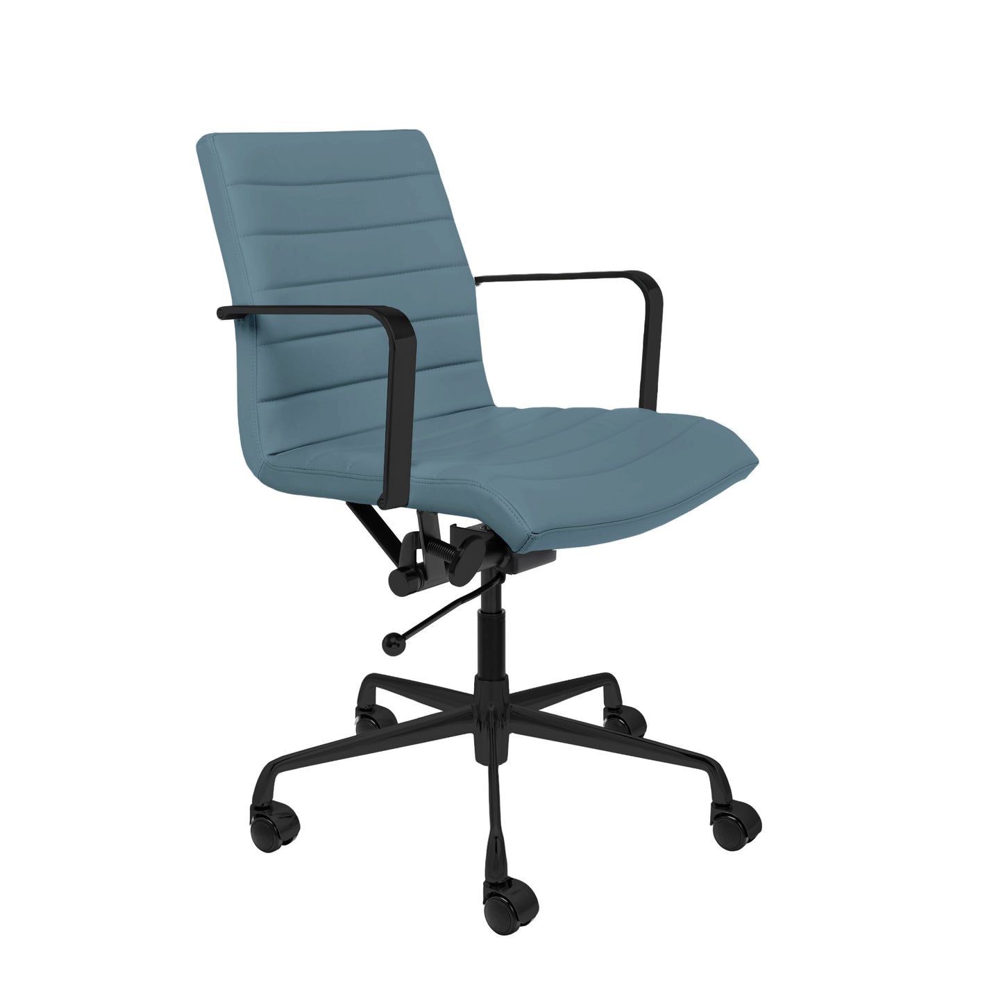 SOHO II Ribbed Management Chair (Black Frame/Coastal Blue)