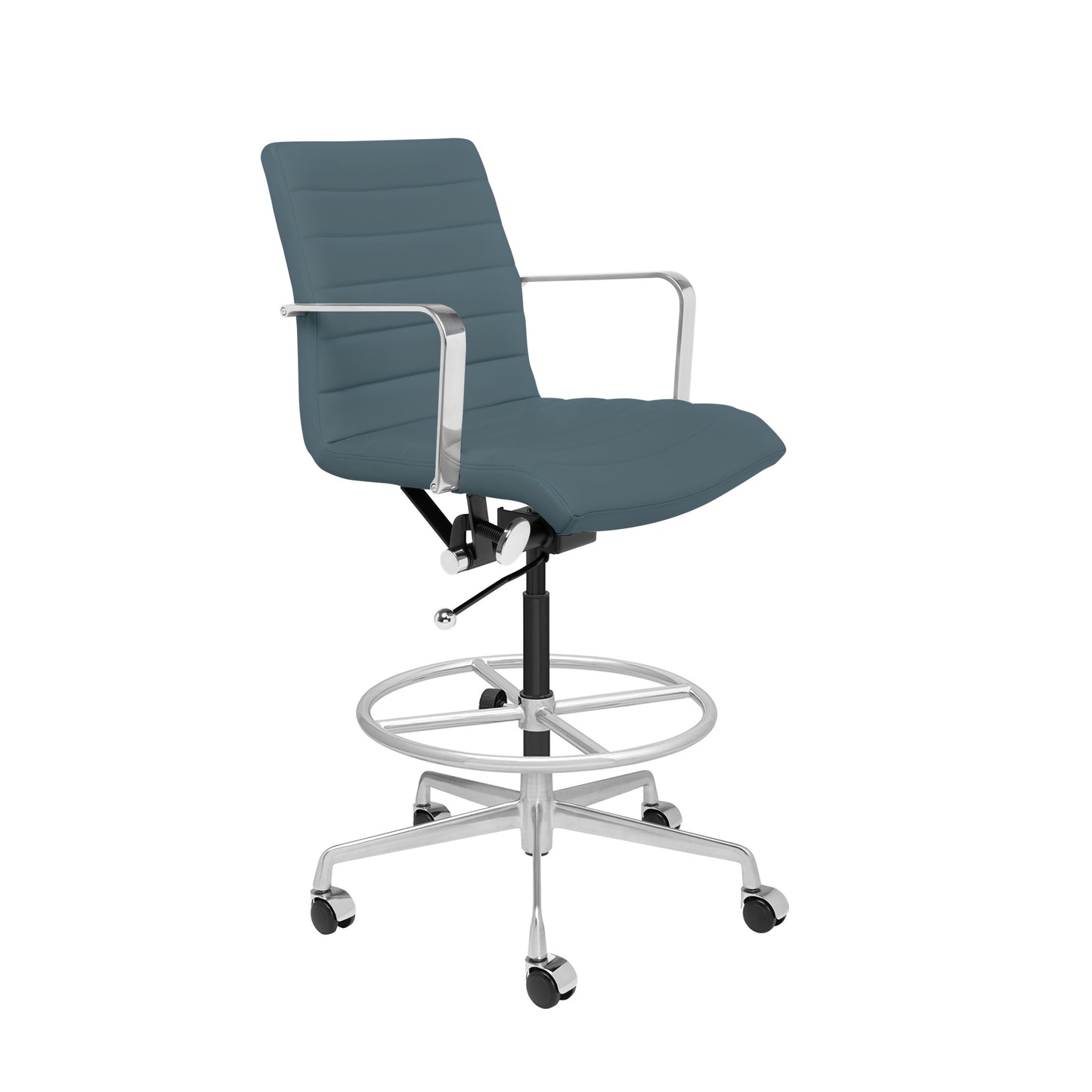 SOHO II Ribbed Drafting Chair (Coastal Blue)