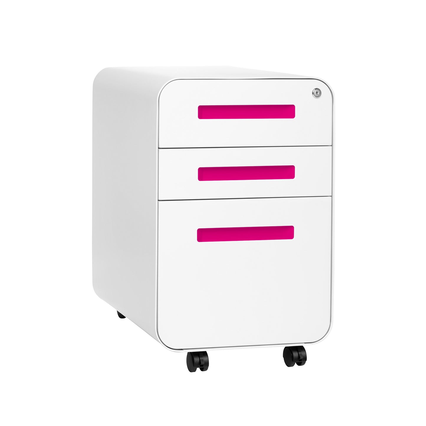 Stockpile Curve File Cabinet (White/Hot Pink)
