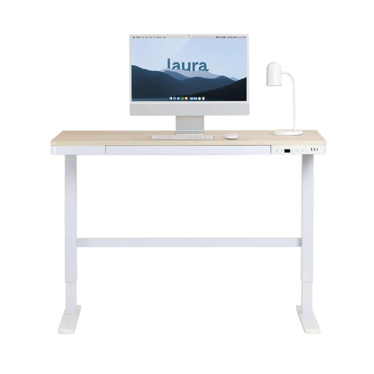 Liberty Standing Desk (White with Oak Top)