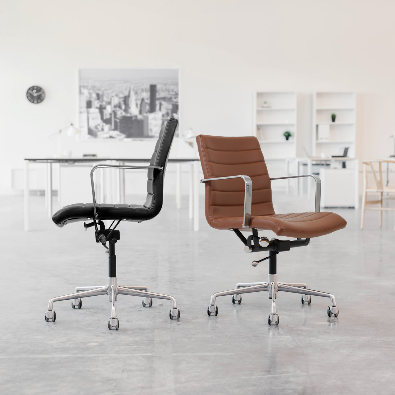 SOHO II Ribbed Management Chair (Coral Pink Fabric)