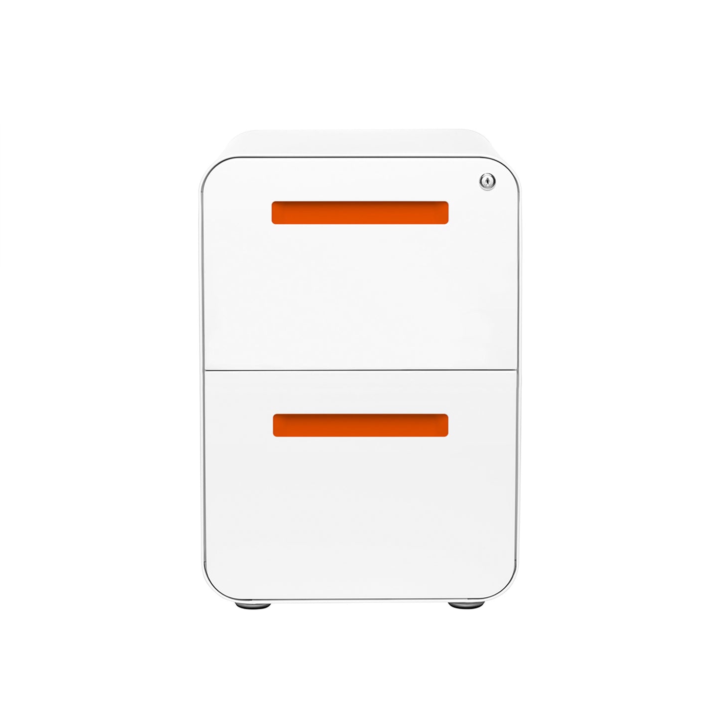Stockpile Curve 2-Drawer File Cabinet (White/Orange)