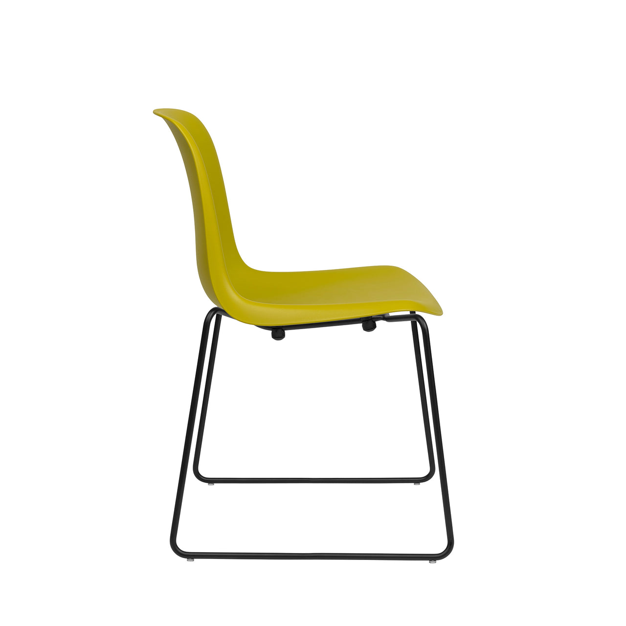 Murray Stackable Side Chairs, Sled Base, Set of 2 (Yellow)