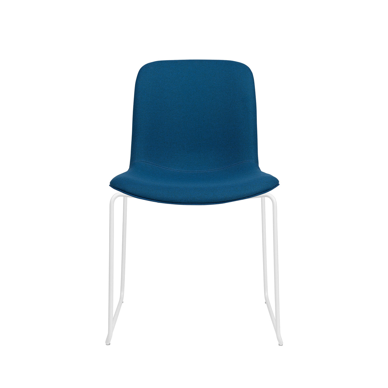 Murray Stackable Side Chairs, Sled Base, Set of 2 (Blue Fabric)