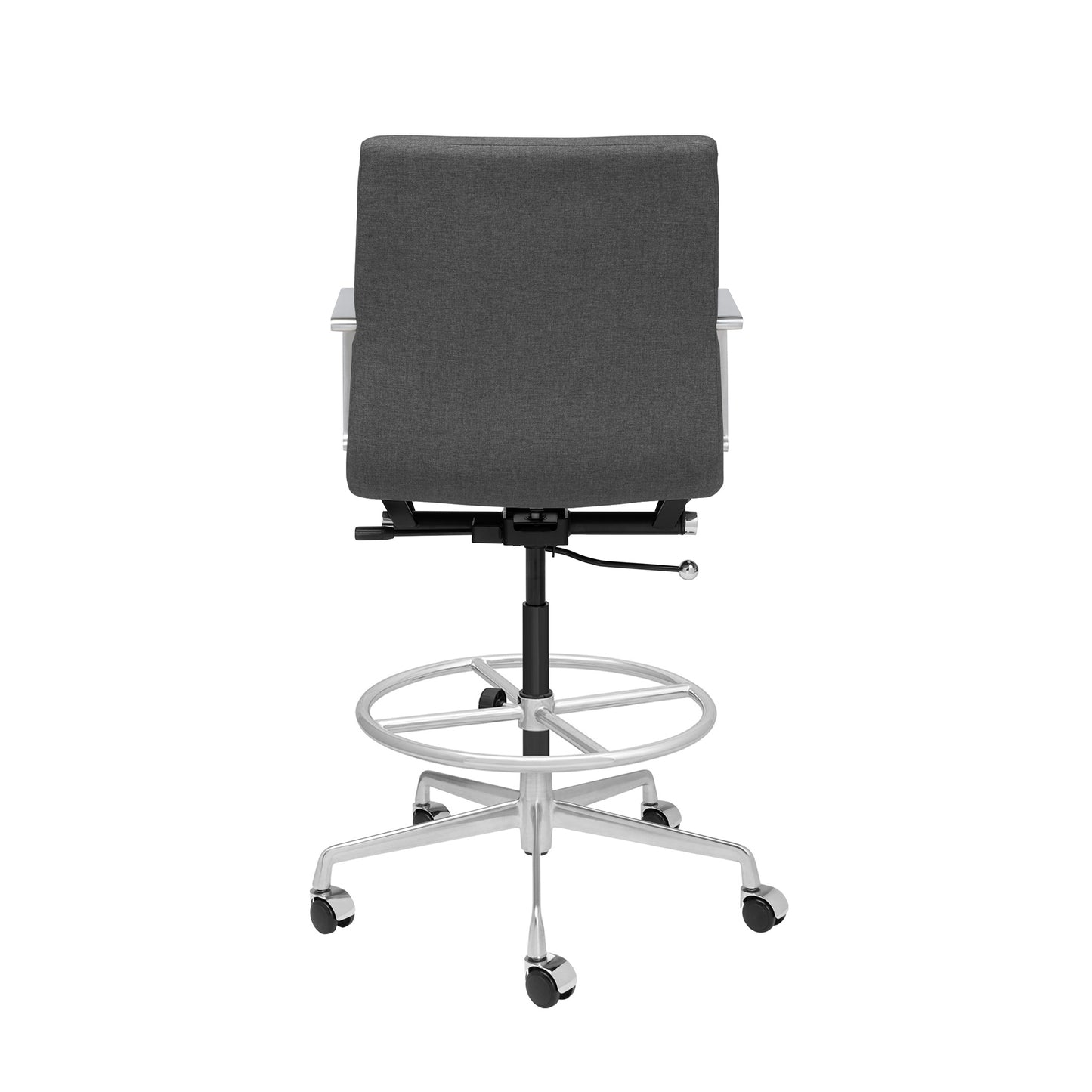 SOHO II Ribbed Drafting Chair (Charcoal Fabric)