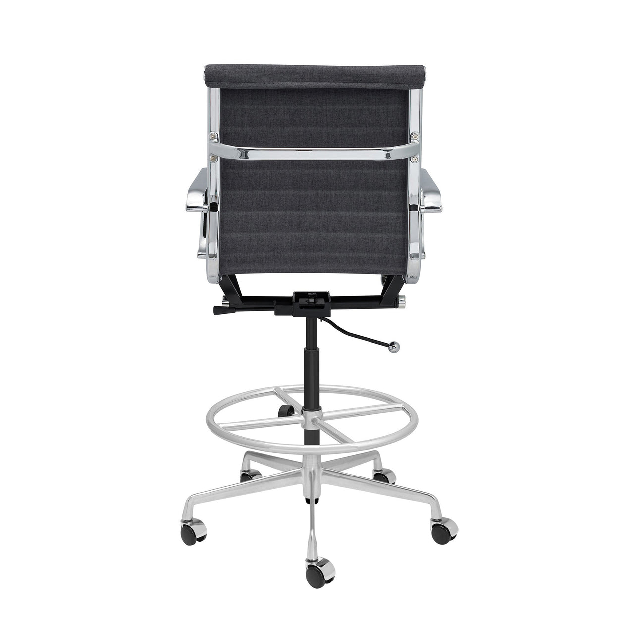 Classic SOHO Ribbed Drafting Chair (Charcoal Fabric)