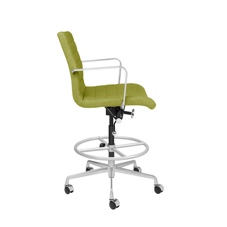 SOHO II Ribbed Drafting Chair (Green Fabric)