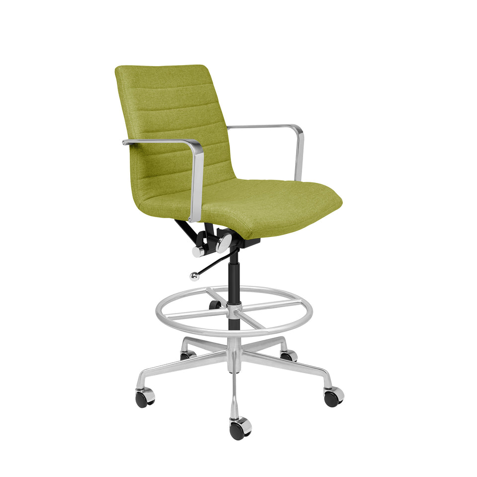 SOHO II Ribbed Drafting Chair (Green Fabric)