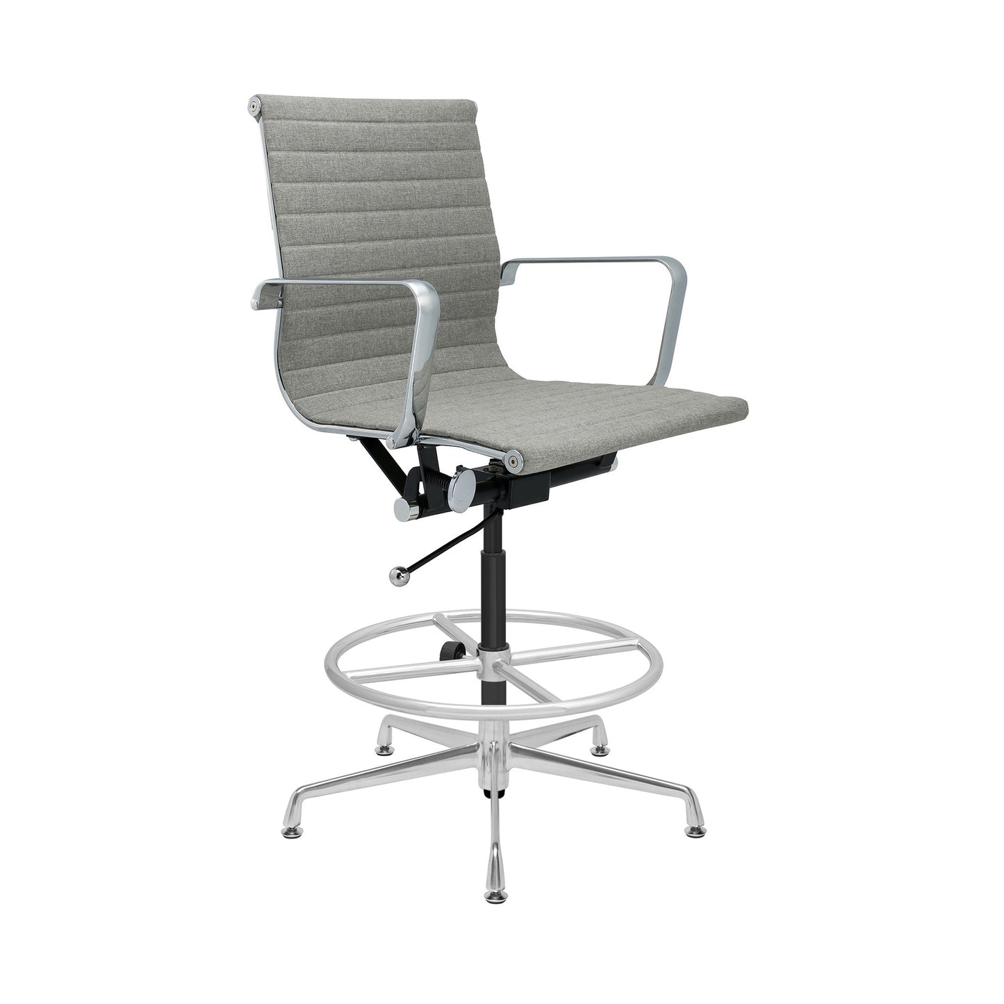 Classic SOHO Ribbed Drafting Chair (Grey Fabric) – Laura Furniture