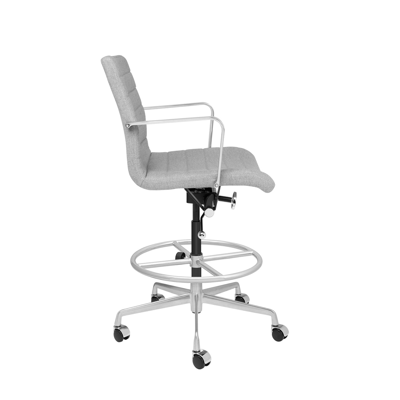 SOHO II Ribbed Drafting Chair (Grey Fabric)
