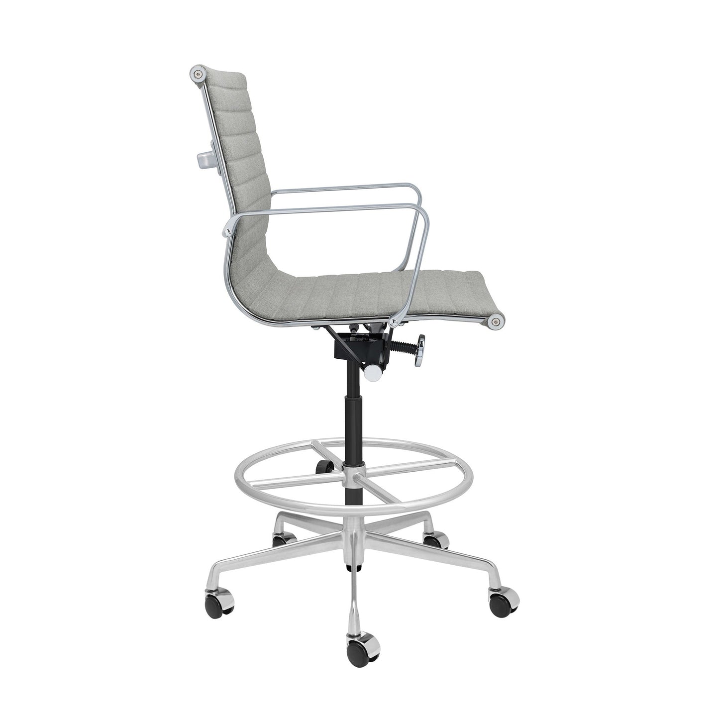 Classic SOHO Ribbed Drafting Chair (Grey Fabric)