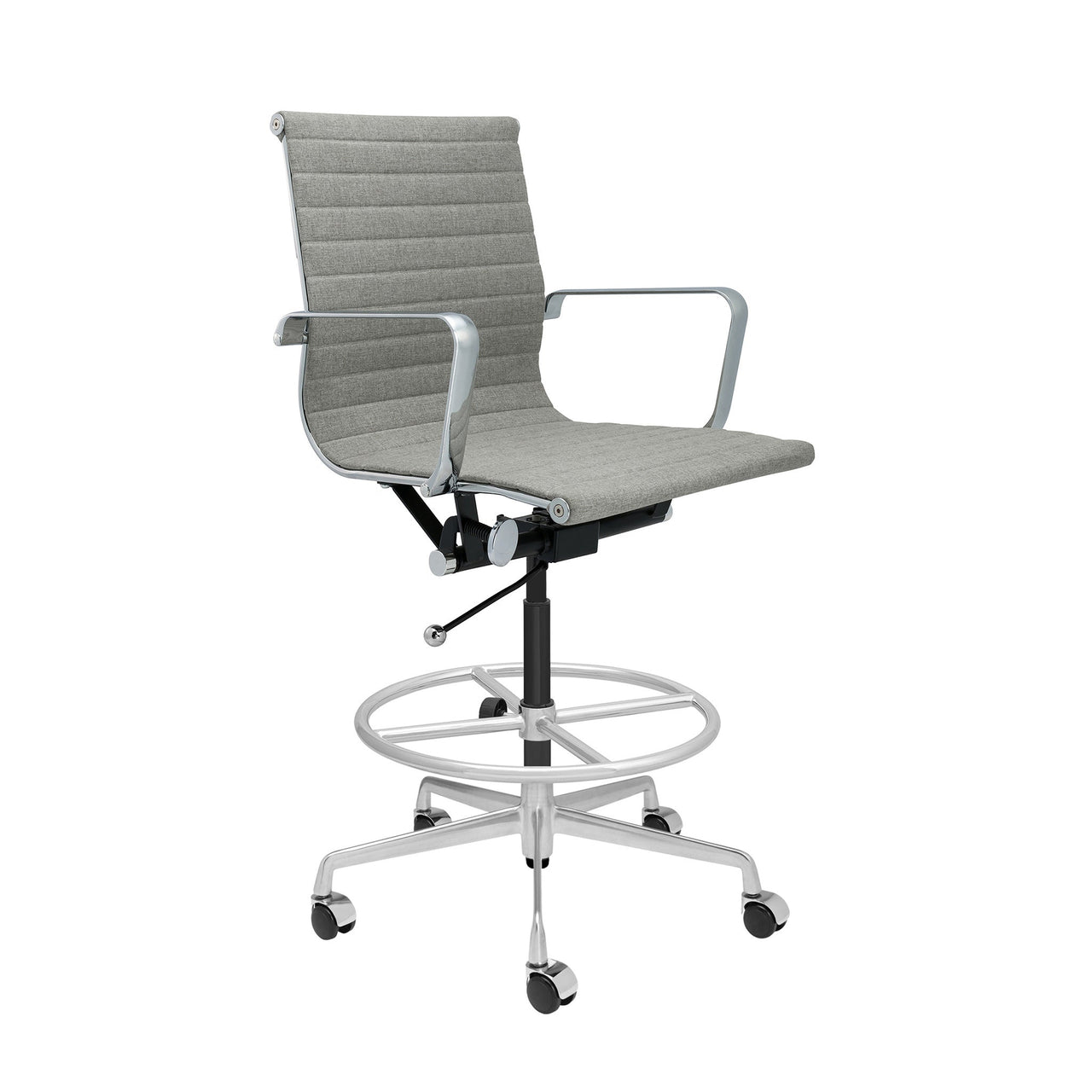 Classic SOHO Ribbed Drafting Chair (Grey Fabric)
