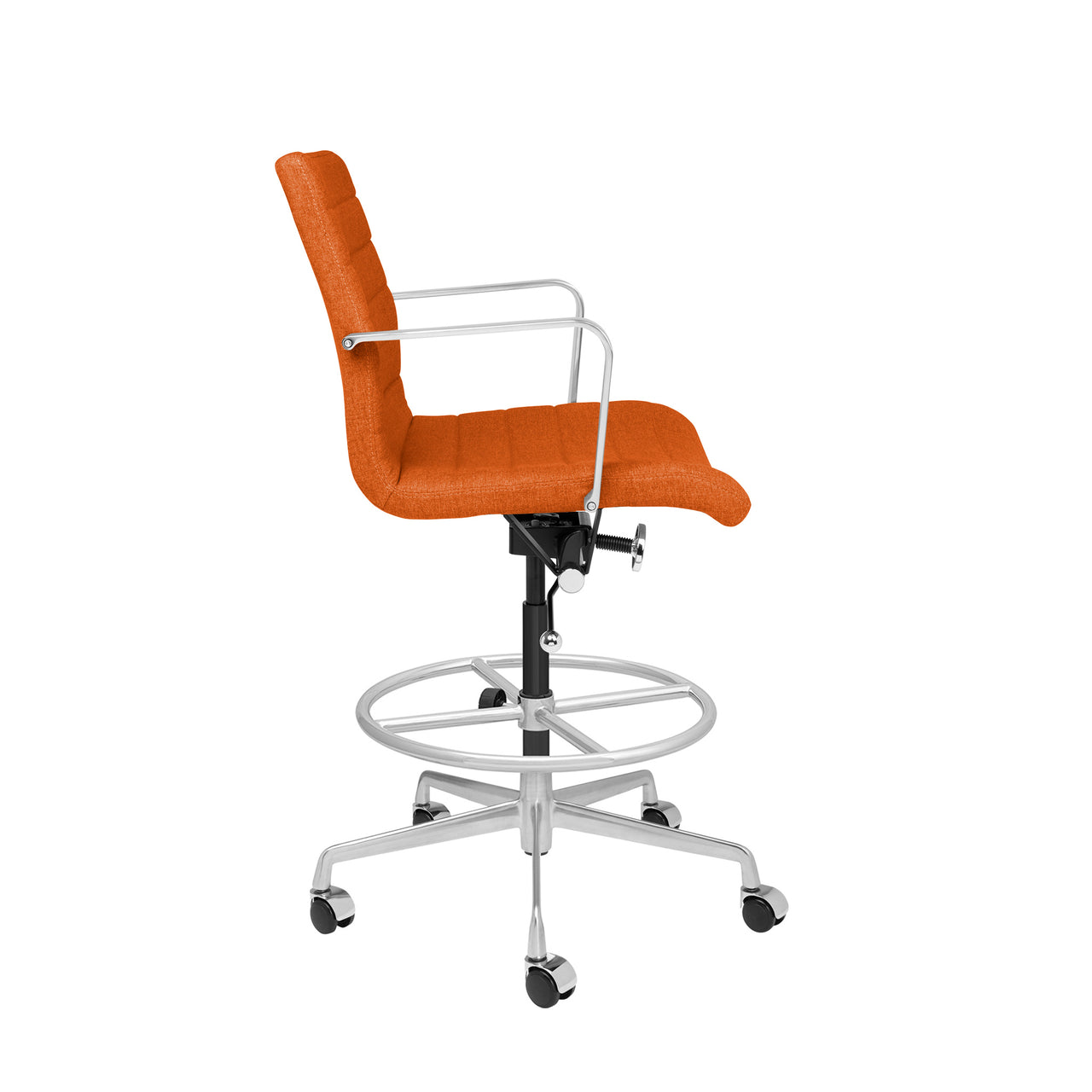 SOHO II Ribbed Drafting Chair (Orange Fabric)
