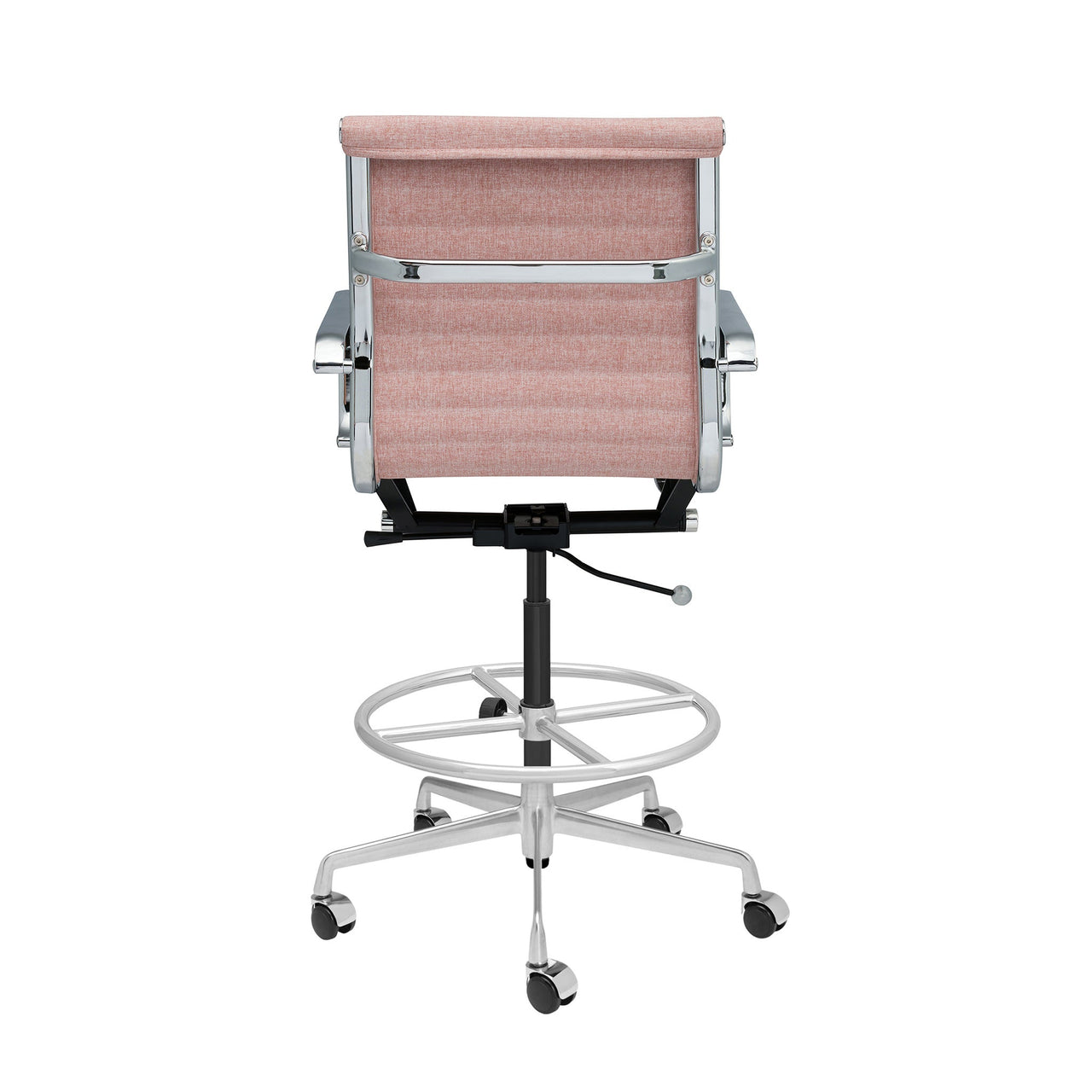 Classic SOHO Ribbed Drafting Chair (Coral Pink Fabric)