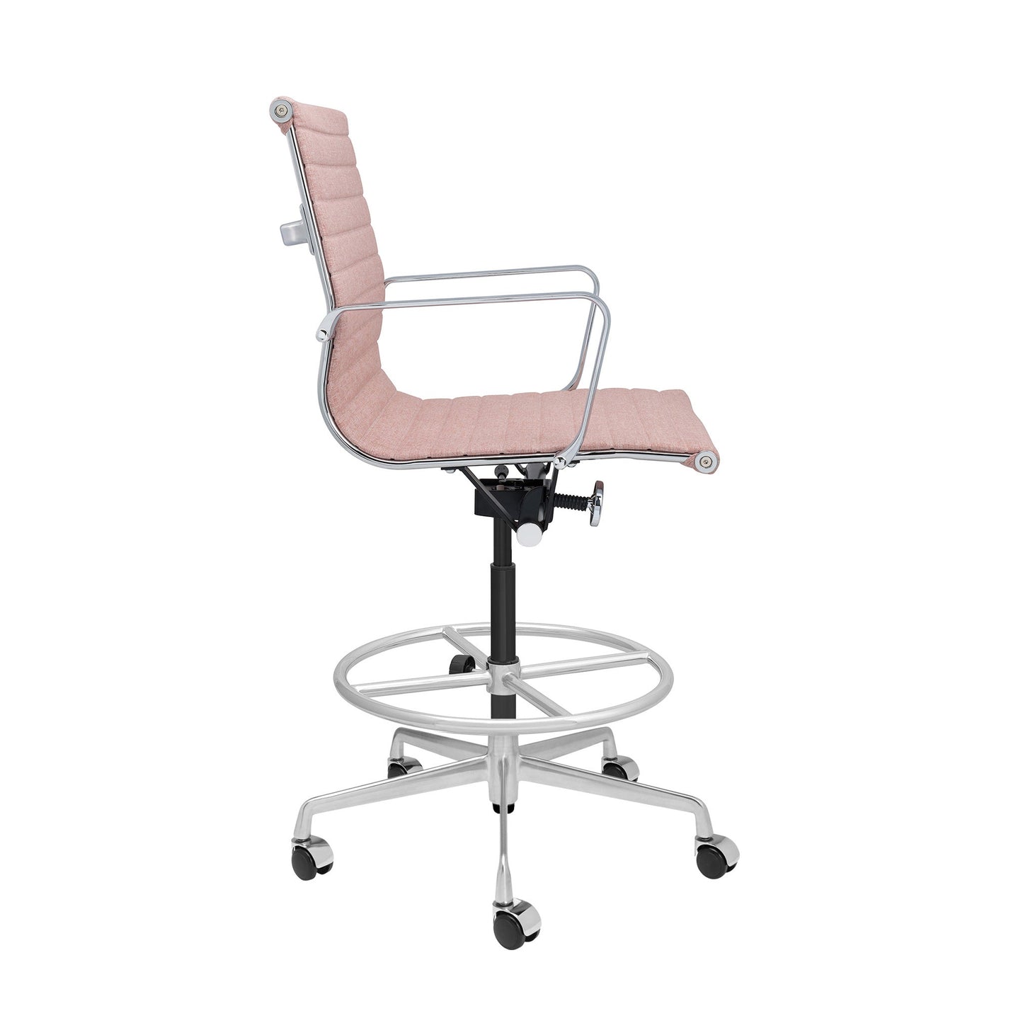 Classic SOHO Ribbed Drafting Chair (Coral Pink Fabric)