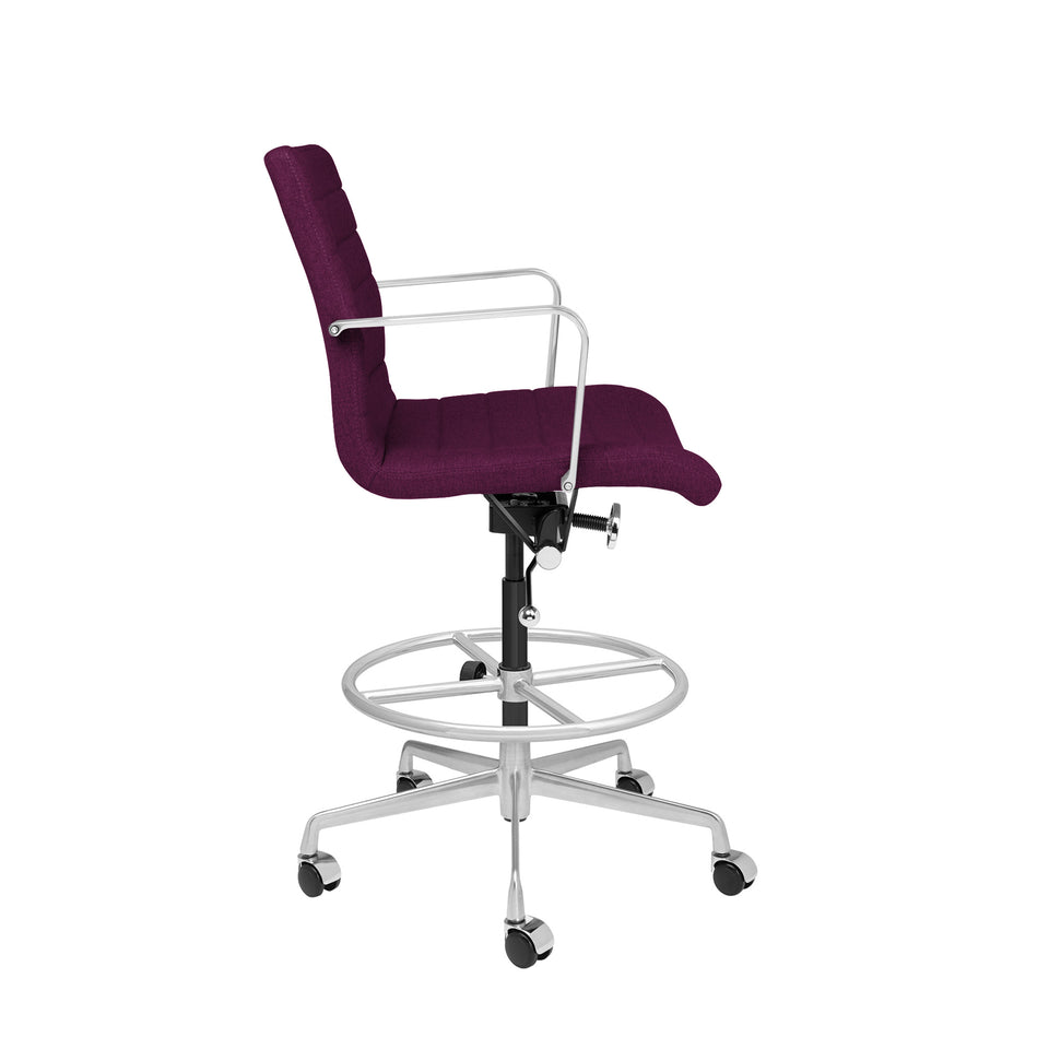 SOHO II Ribbed Drafting Chair (Purple Fabric)