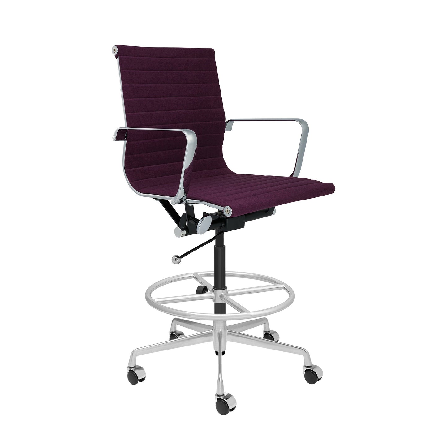 Classic SOHO Ribbed Drafting Chair (Purple Fabric)