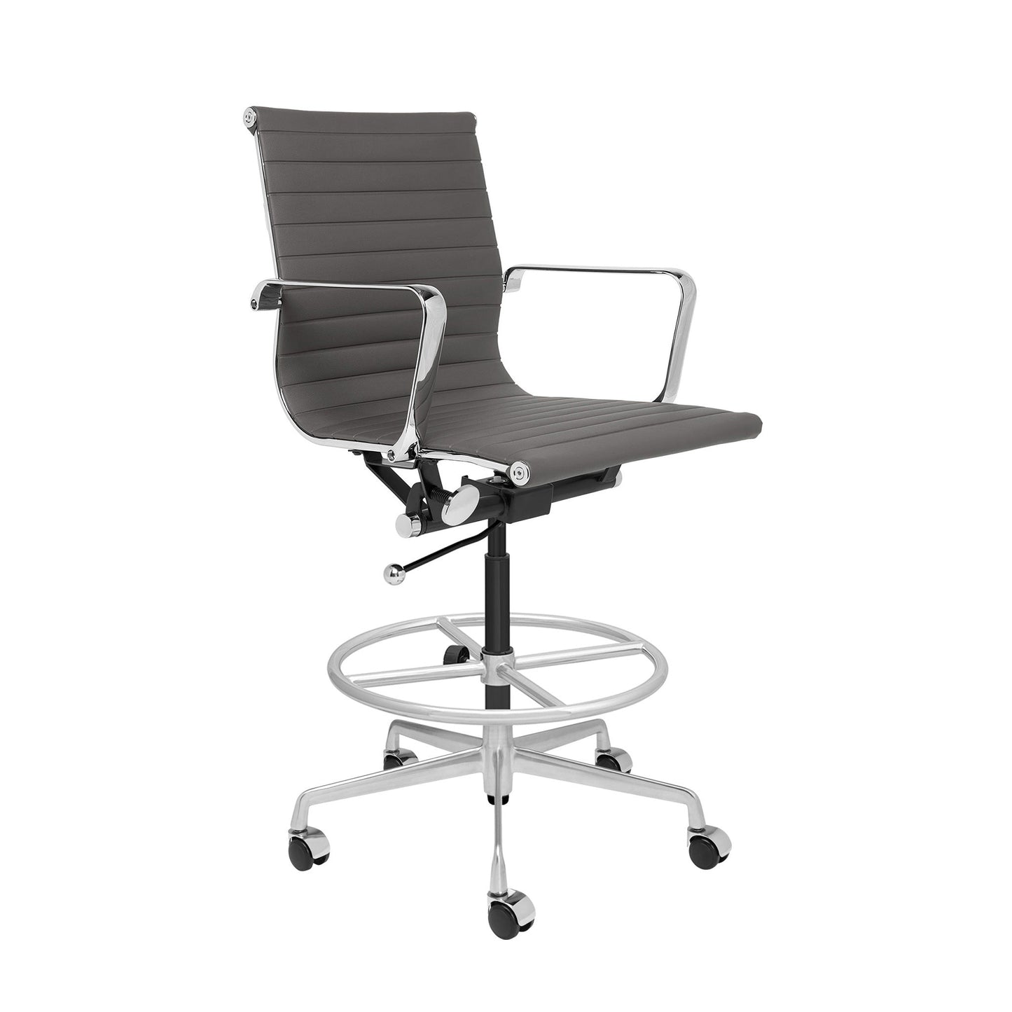 Classic SOHO Ribbed Drafting Chair (Dark Grey)