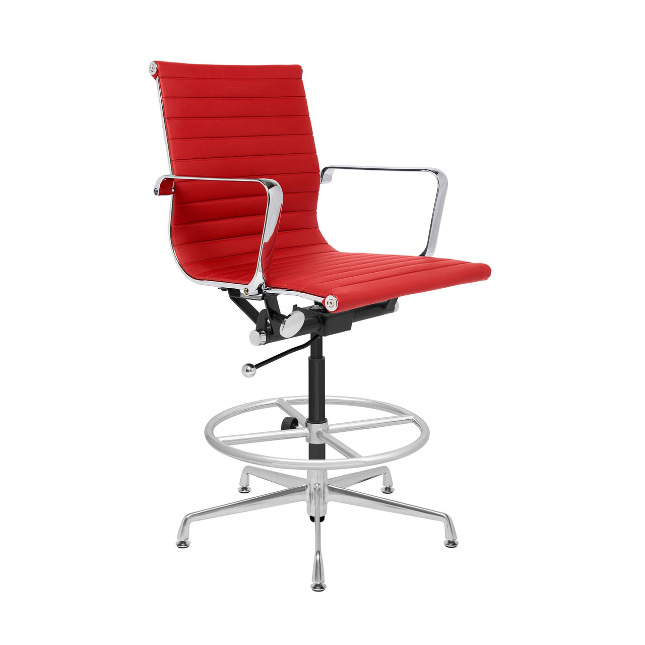 Classic SOHO Ribbed Drafting Chair (Red)