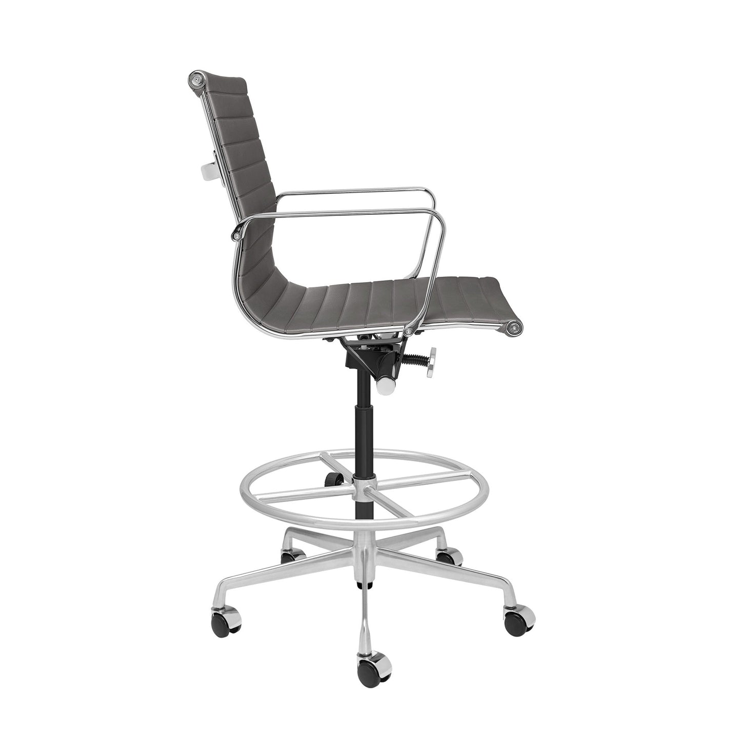 Classic SOHO Ribbed Drafting Chair (Dark Grey)