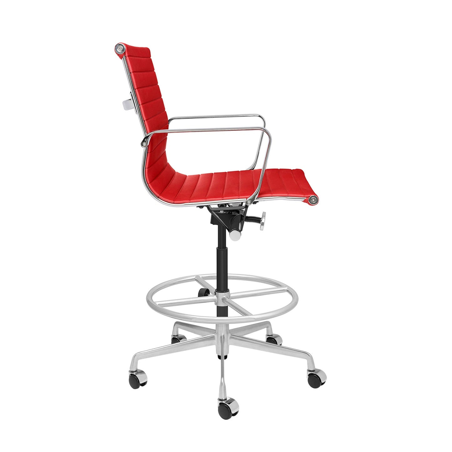 Classic SOHO Ribbed Drafting Chair (Red)
