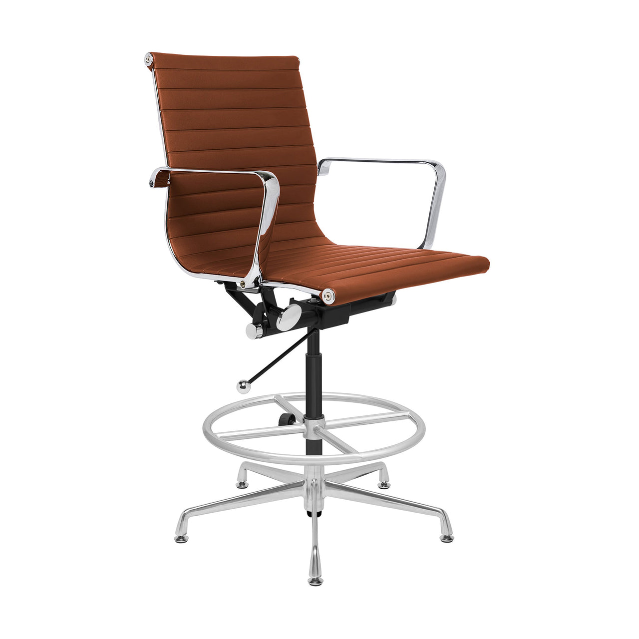 Classic SOHO Ribbed Drafting Chair (Brown)