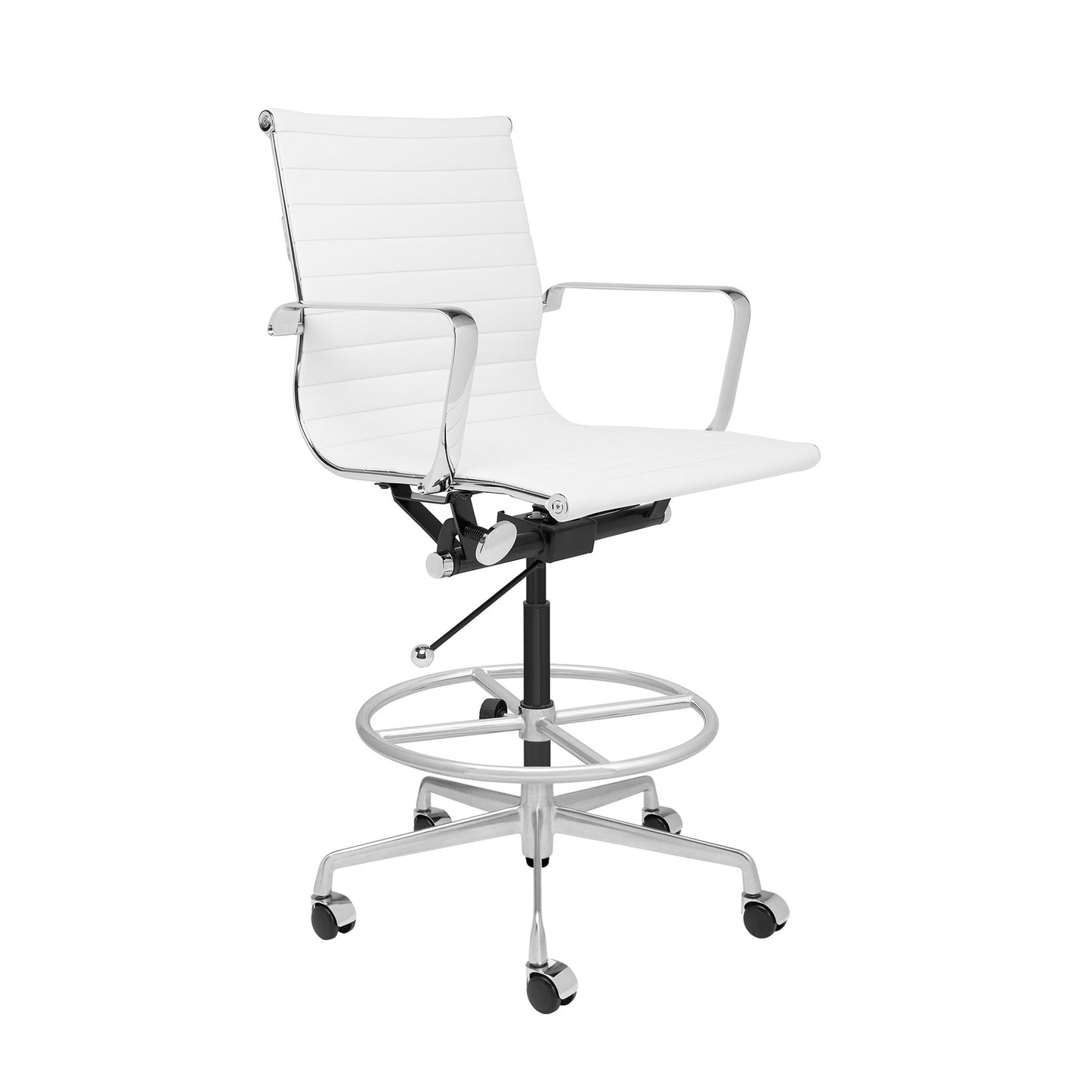 Classic SOHO Ribbed Drafting Chair (White)