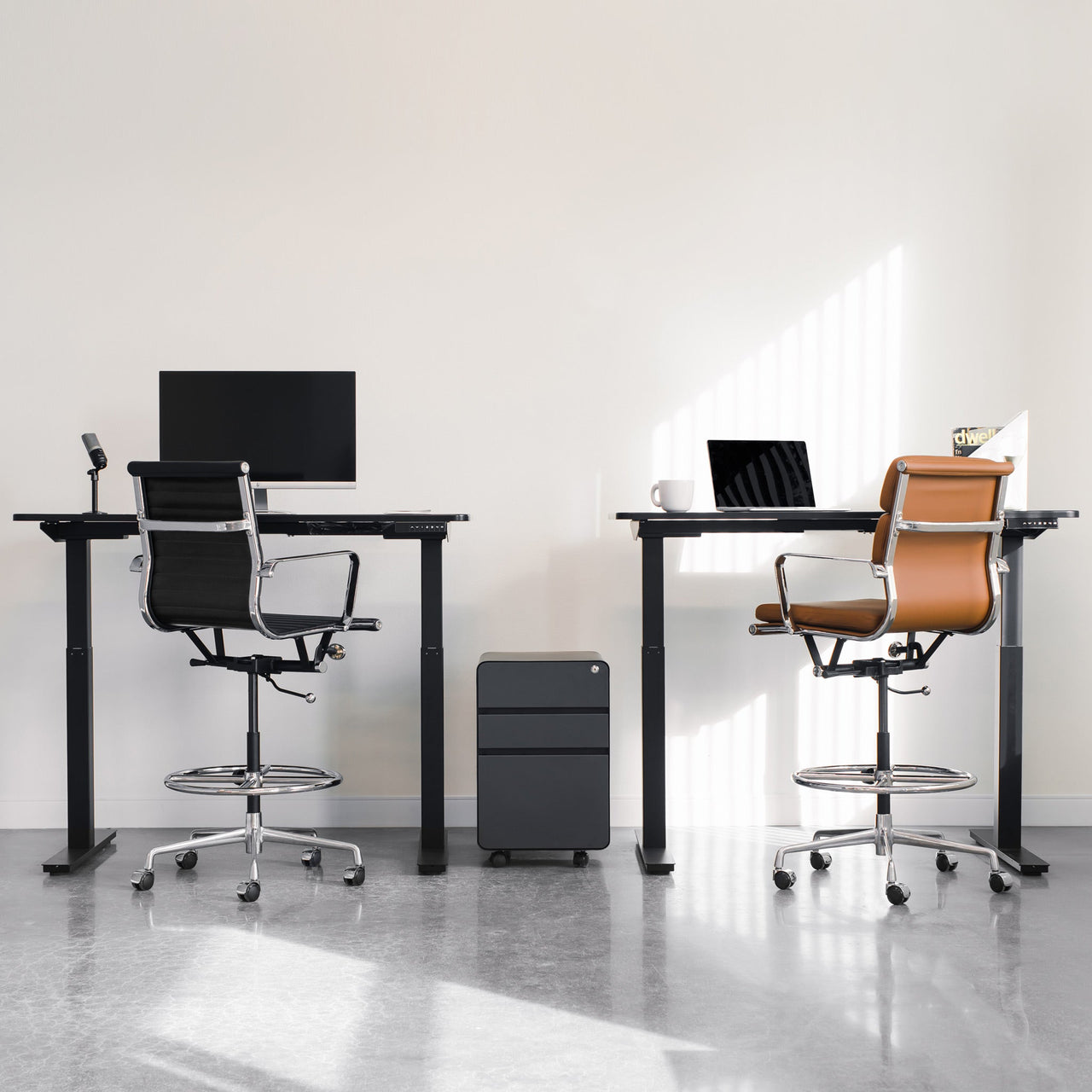 Classic SOHO Ribbed Drafting Chair (Grey)