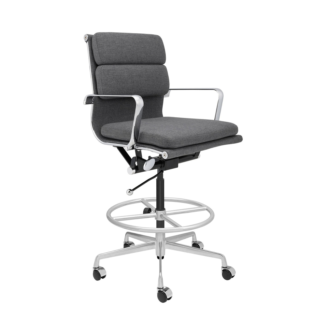 Classic SOHO Soft Padded Drafting Chair (Charcoal Fabric)