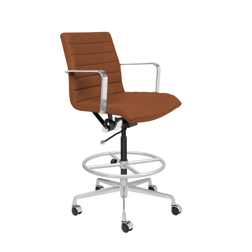 SOHO II Ribbed Drafting Chair (Brown)