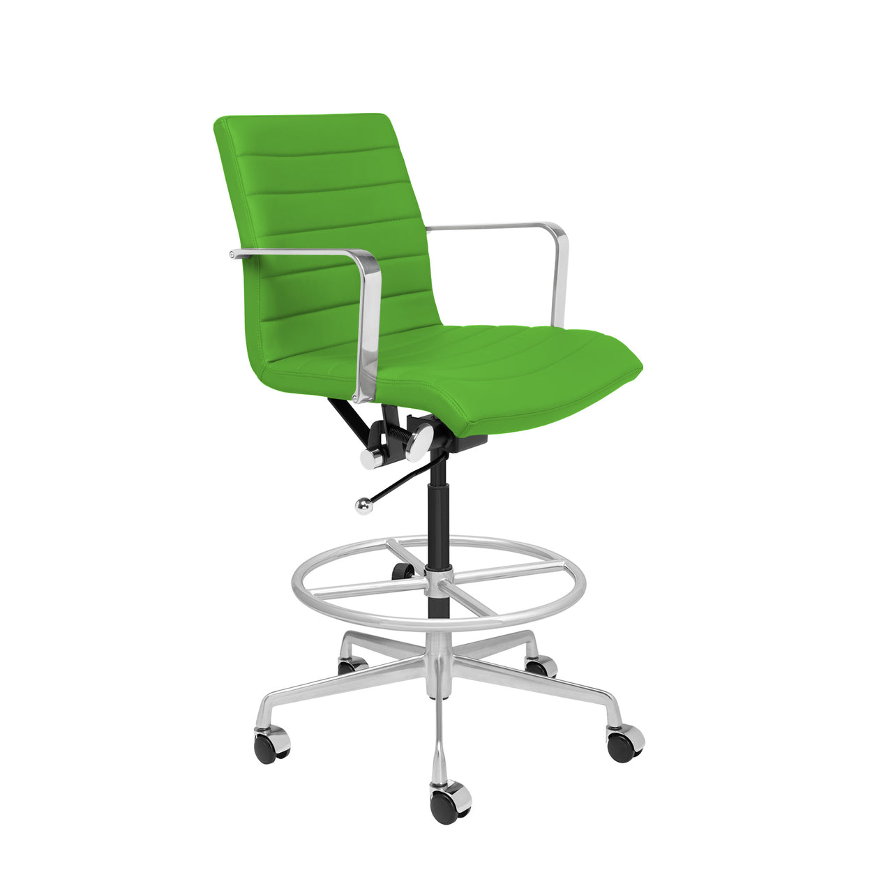 SHIPS JUNE 7TH - SOHO II Ribbed Drafting Chair (Green)