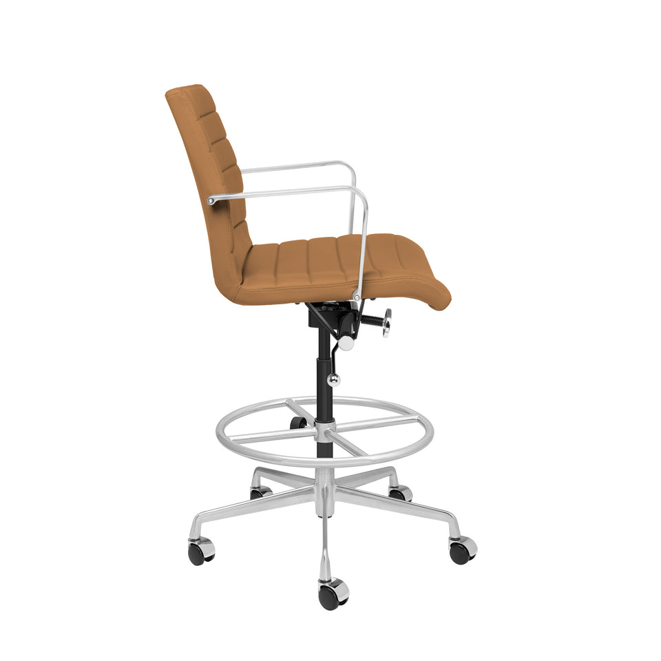 SOHO II Ribbed Drafting Chair (Tan)