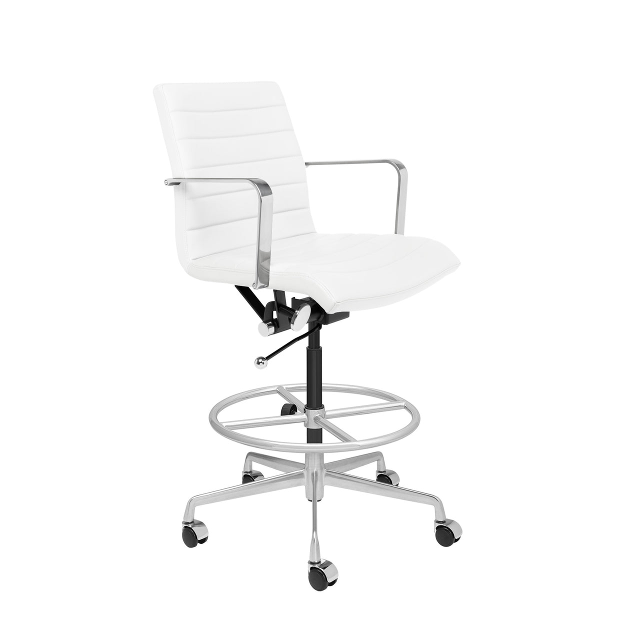 SOHO II Ribbed Drafting Chair (White)