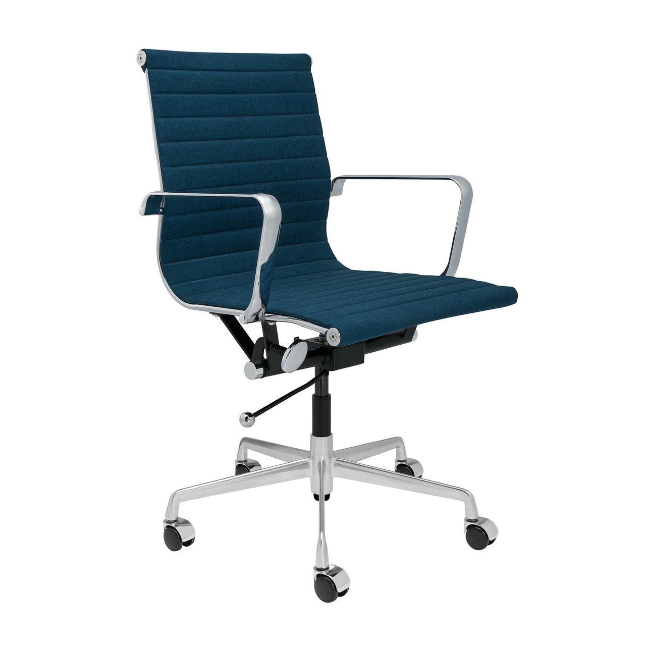 Classic SOHO Ribbed Management Chair (Dark Blue Fabric)