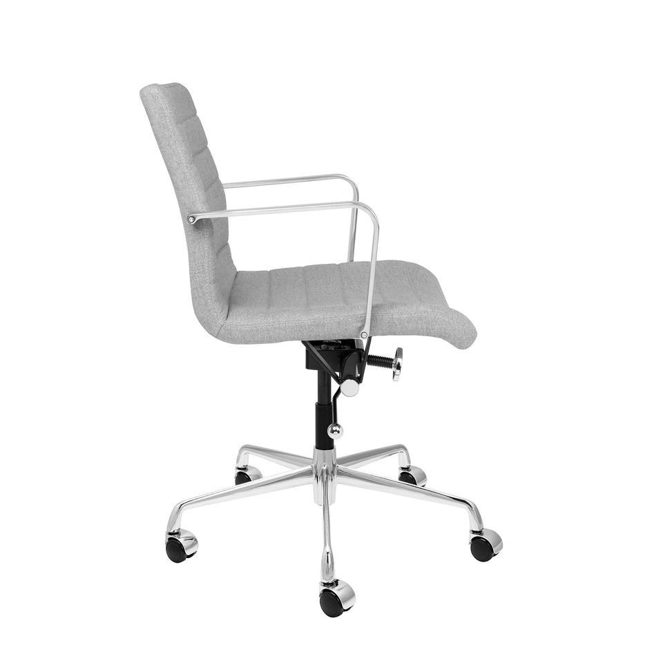 SHIPS JULY 30TH - SOHO II Ribbed Management Chair (Grey Fabric)