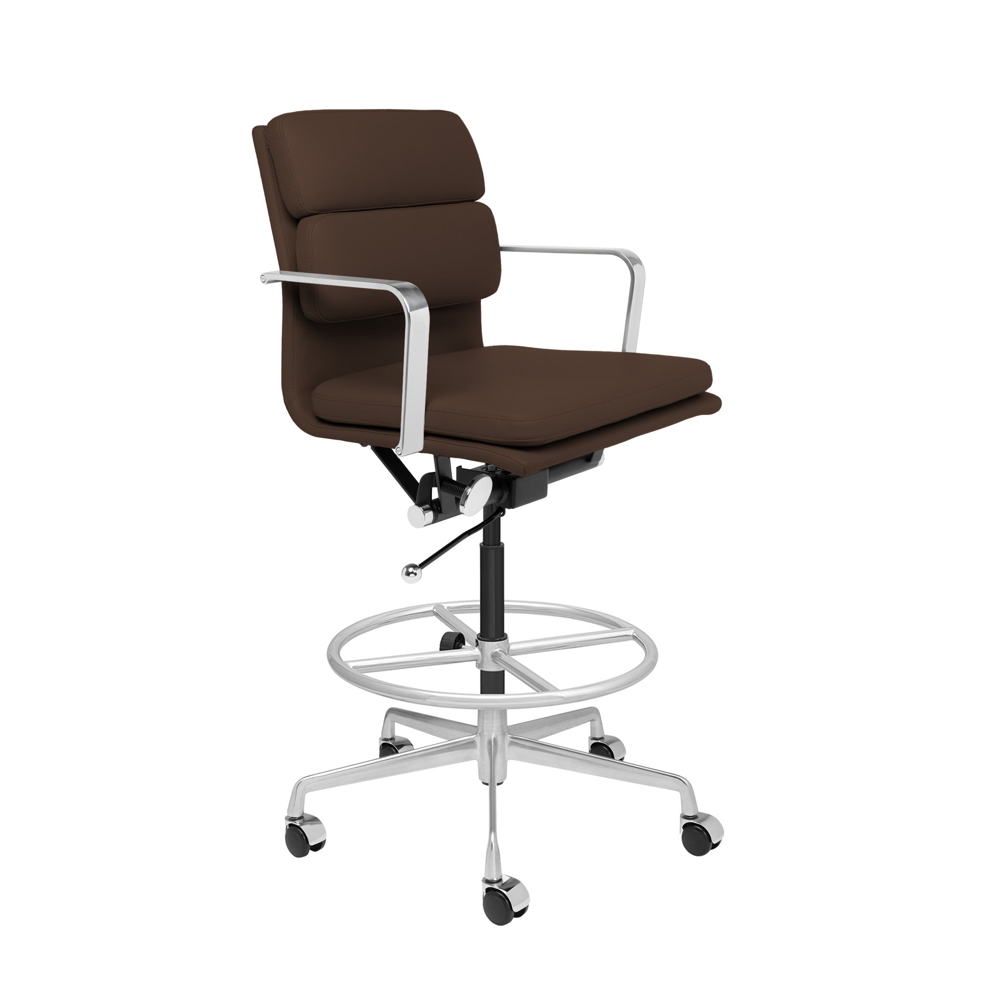 SOHO II Padded Drafting Chair Dark Brown Laura Furniture