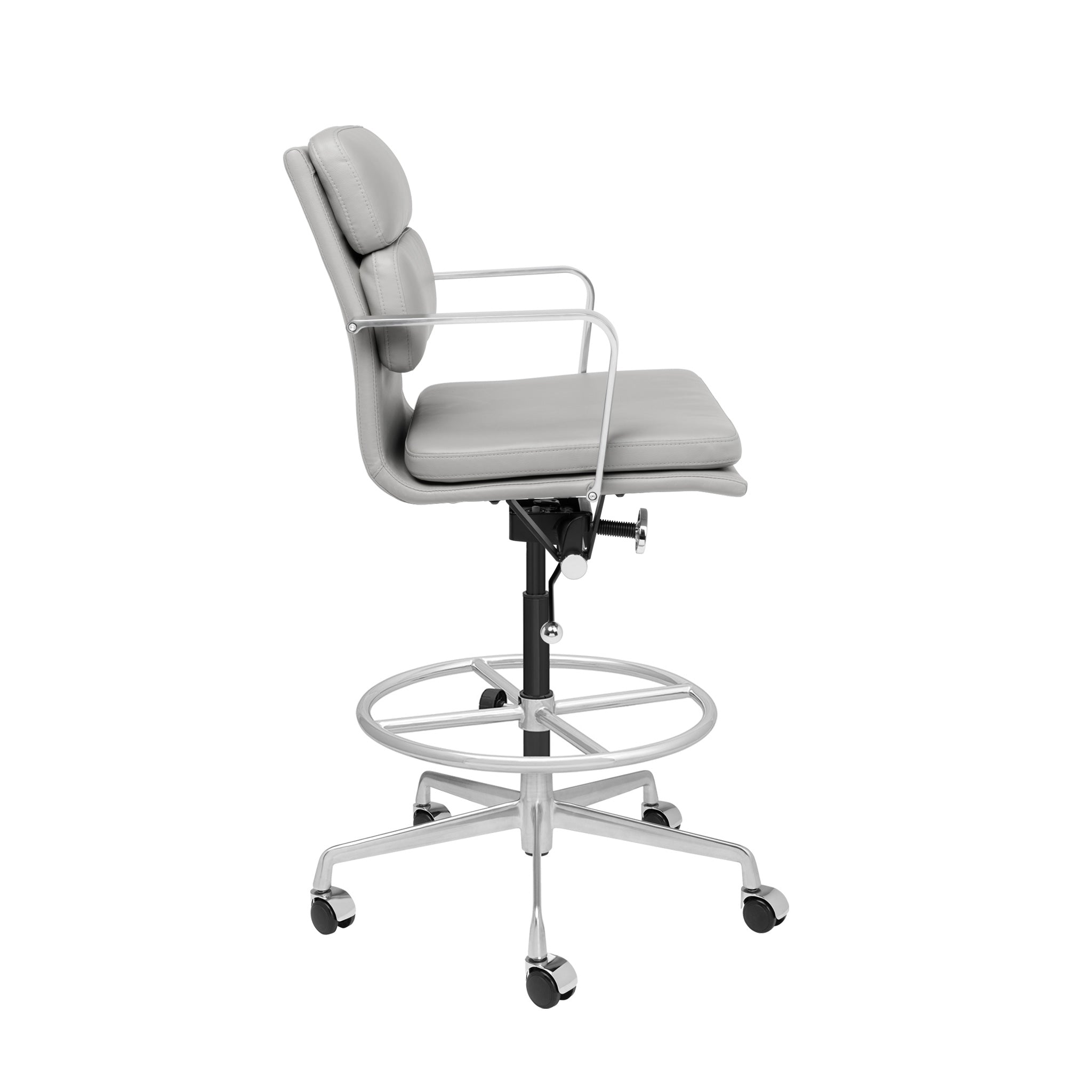 SOHO II Padded Drafting Chair Grey Laura Furniture