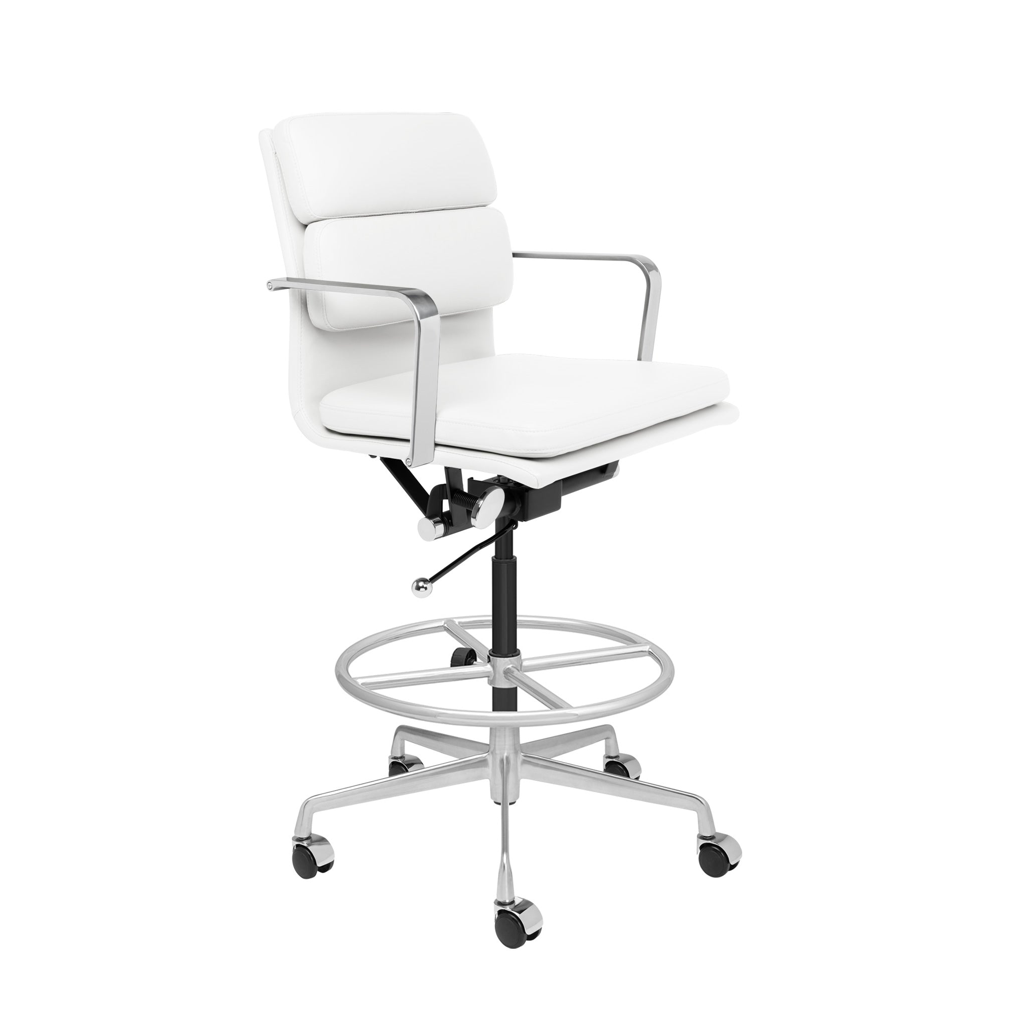 SOHO II Padded Drafting Chair White Laura Furniture