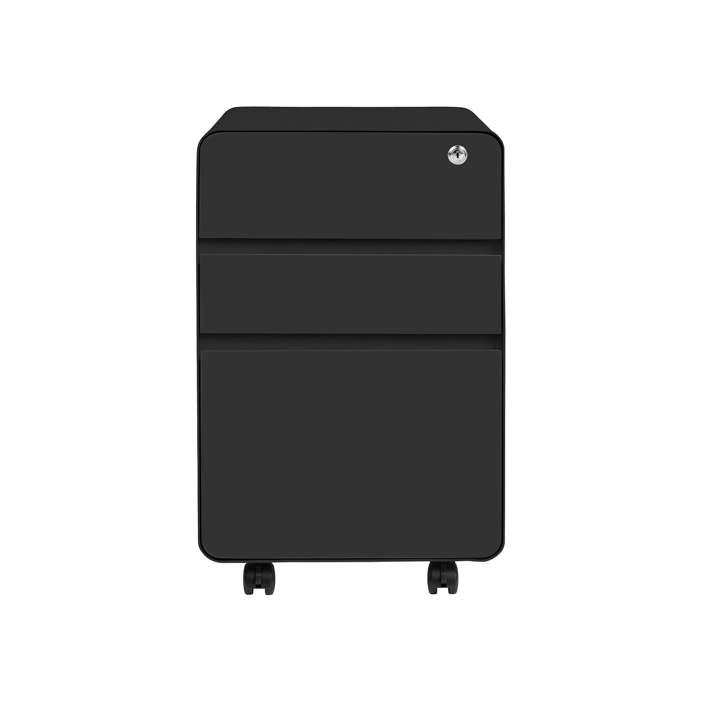 Stockpile Flat 3-Drawer File Cabinet (Black)