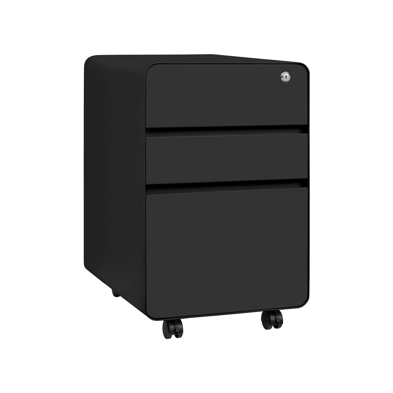 Stockpile Flat 3-Drawer File Cabinet (Black)