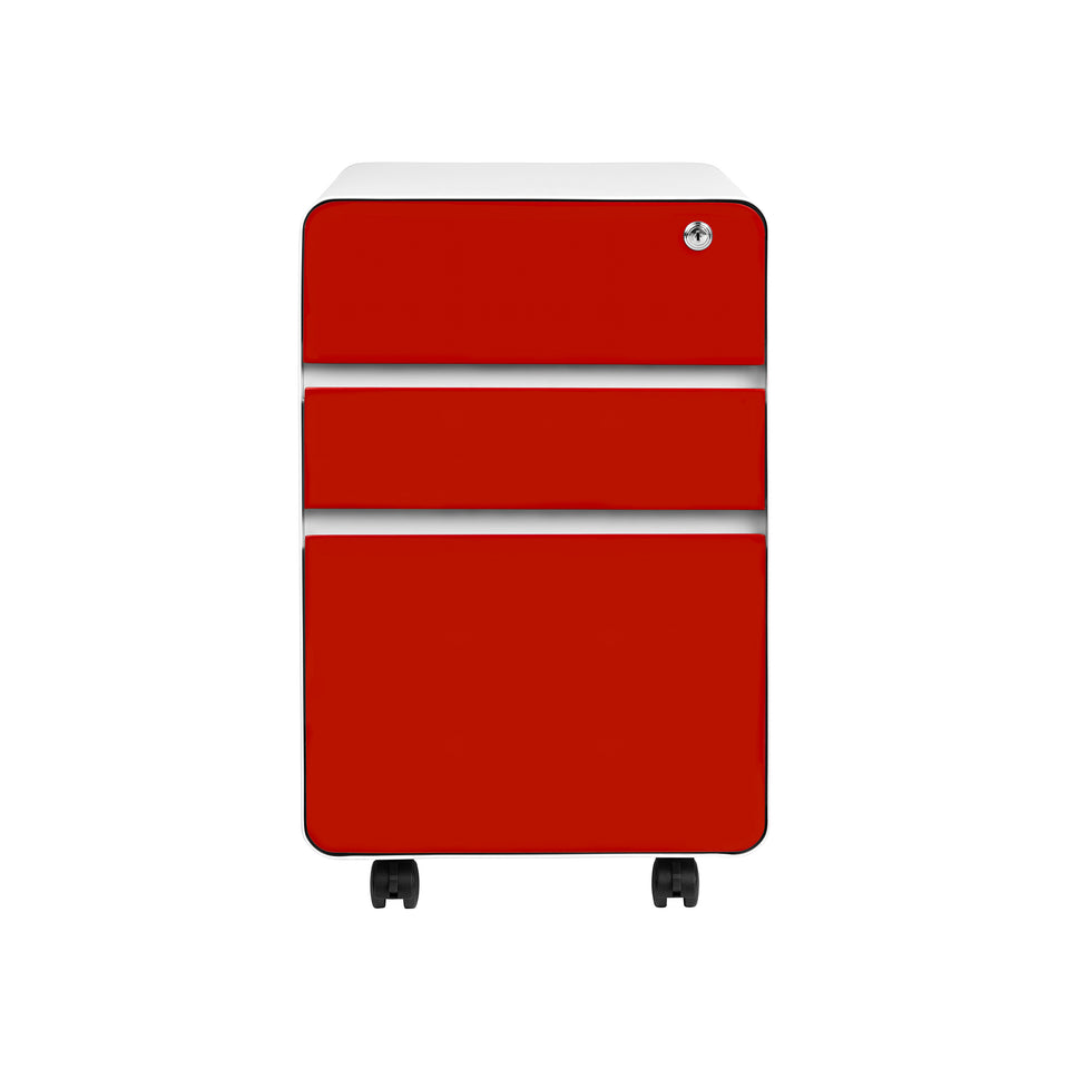 Stockpile Flat 3-Drawer File Cabinet (Red)