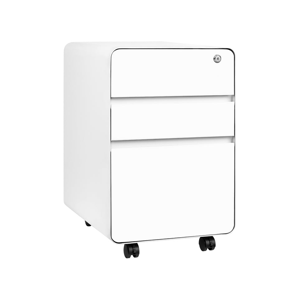 Stockpile Flat 3-Drawer File Cabinet (White)