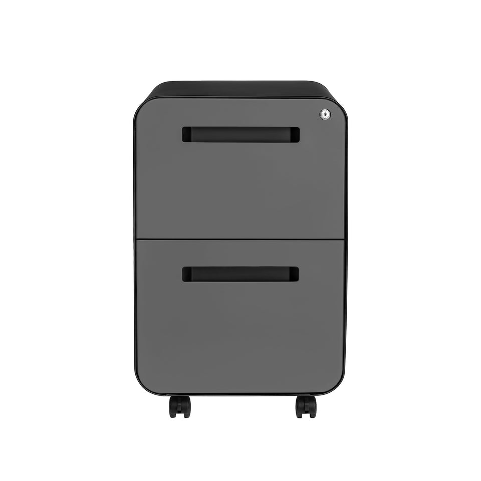 Stockpile Curve 2-Drawer File Cabinet (Black/Grey)