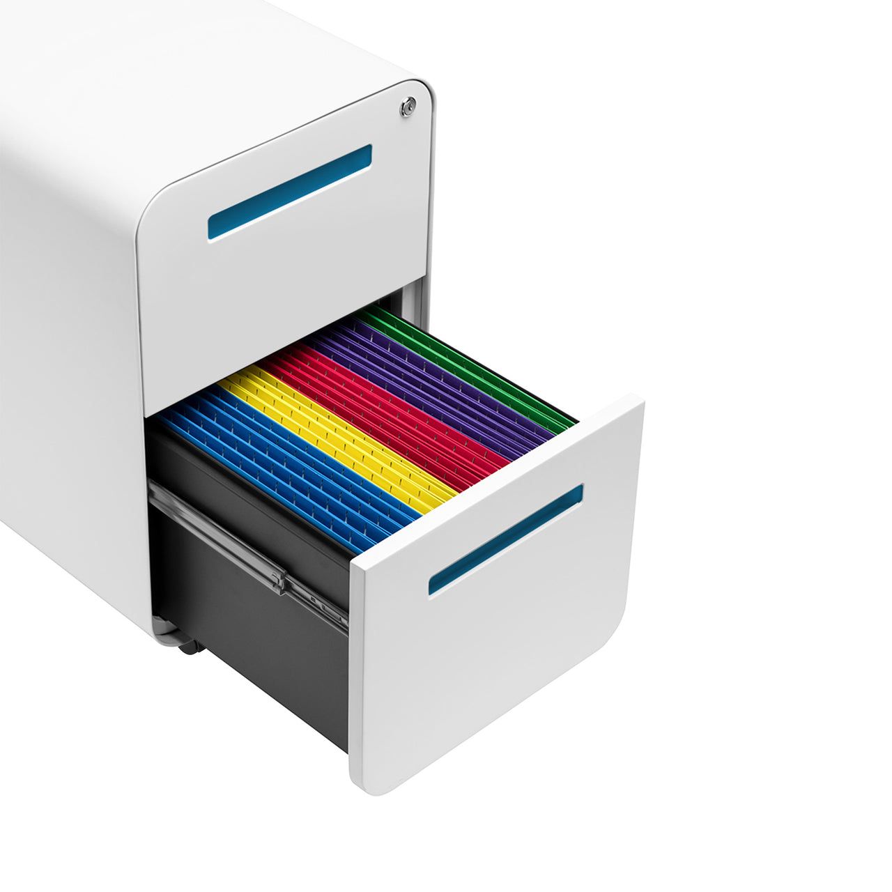 Stockpile Curve 2-Drawer File Cabinet (White/Blue)