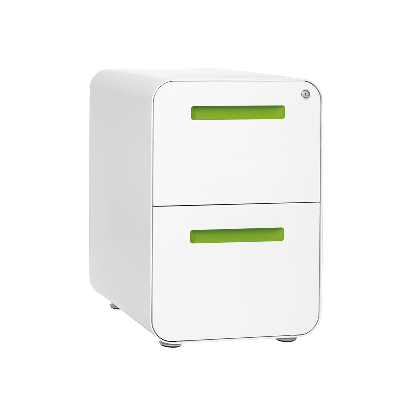 Stockpile Curve 2-Drawer File Cabinet (White/Green)