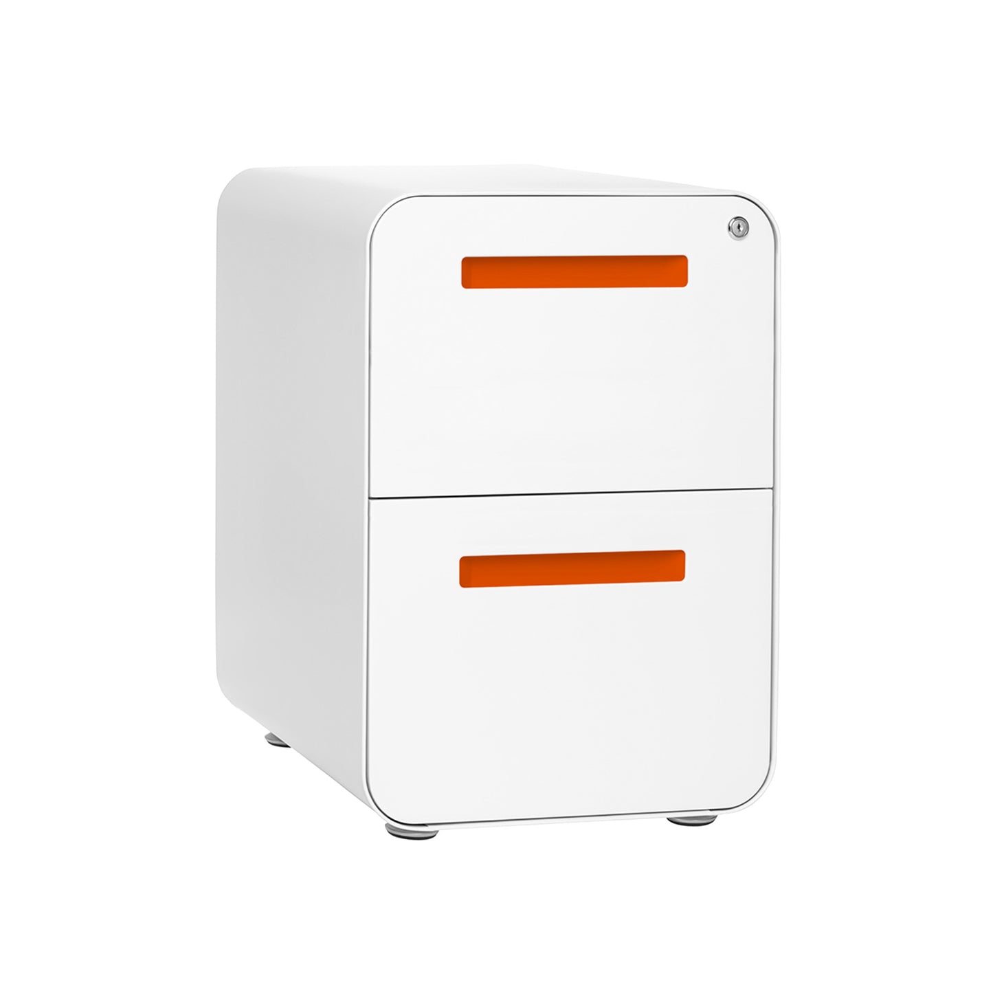 Stockpile Curve 2-Drawer File Cabinet (White/Orange)