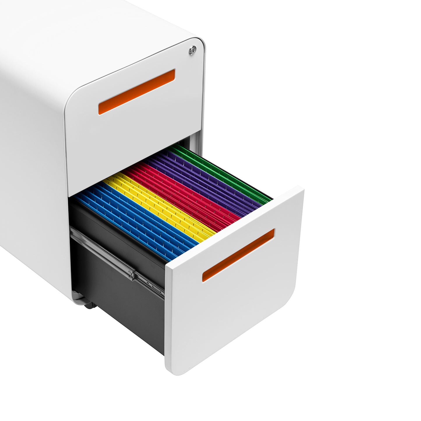 Stockpile Curve 2-Drawer File Cabinet (White/Orange)