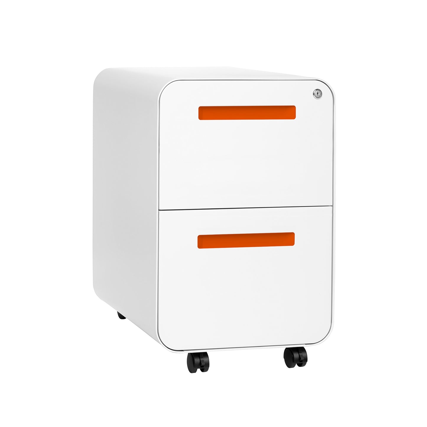 Stockpile Curve 2-Drawer File Cabinet (White/Orange)