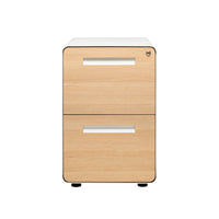 Stockpile Curve 2-Drawer File Cabinet (White/Wood Face)